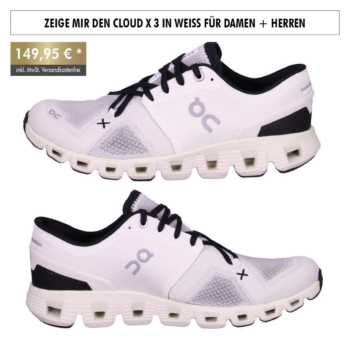 ON Running Cloud X 3 in weiß