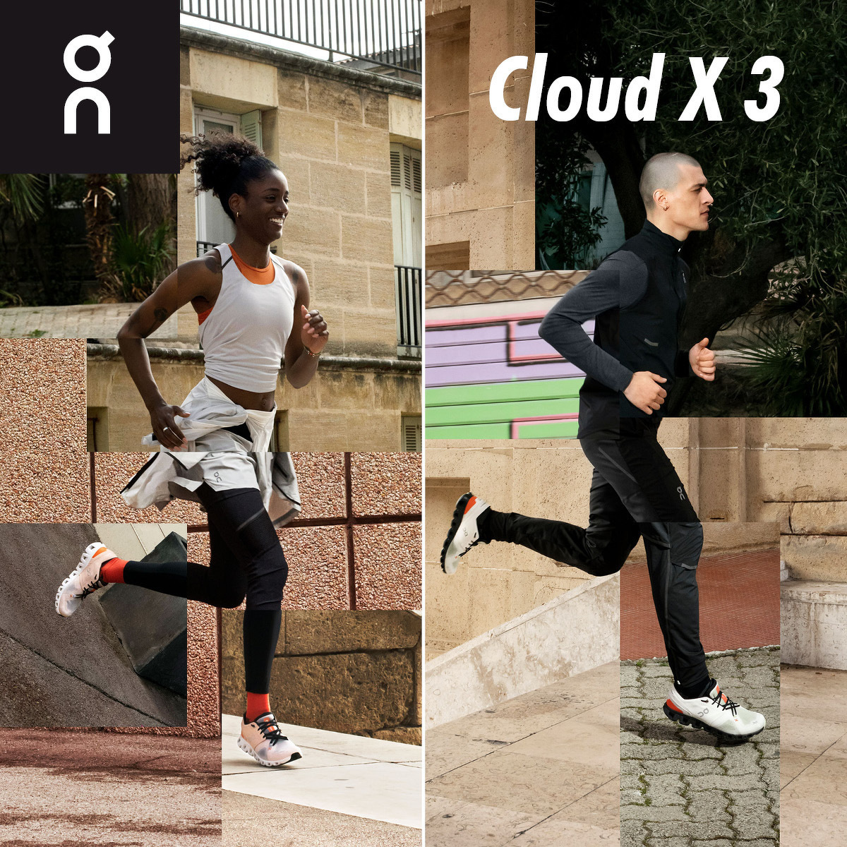 ON Running Cloud X 3 in weiß und schwarz