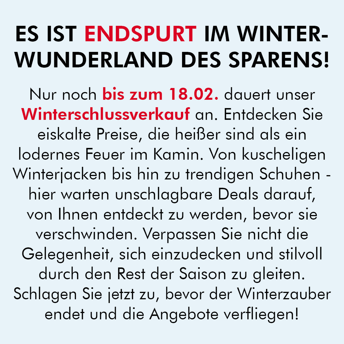 Winterschlussverkauf ENDSPURT!