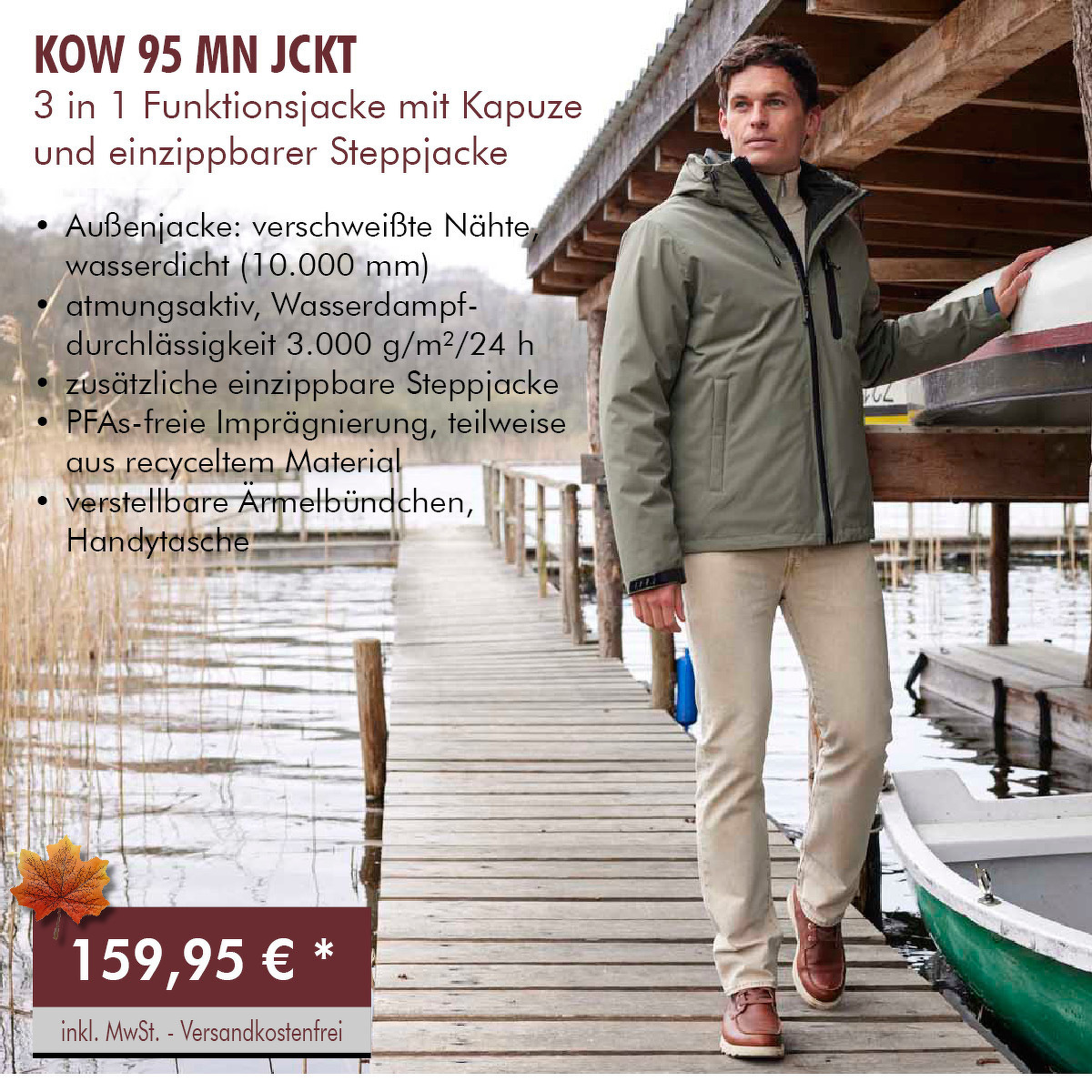 KOW 95 MN JCKT 3 in 1 Funktionsjacke mit Kapuze und einzippbarer Steppjacke