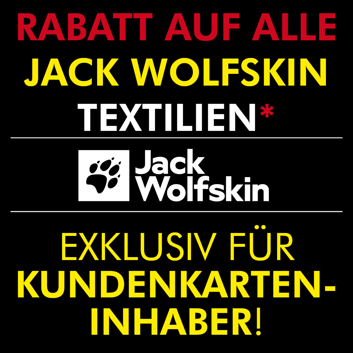 15% Rabatt auf alle Jack Wolfskin Textilien*