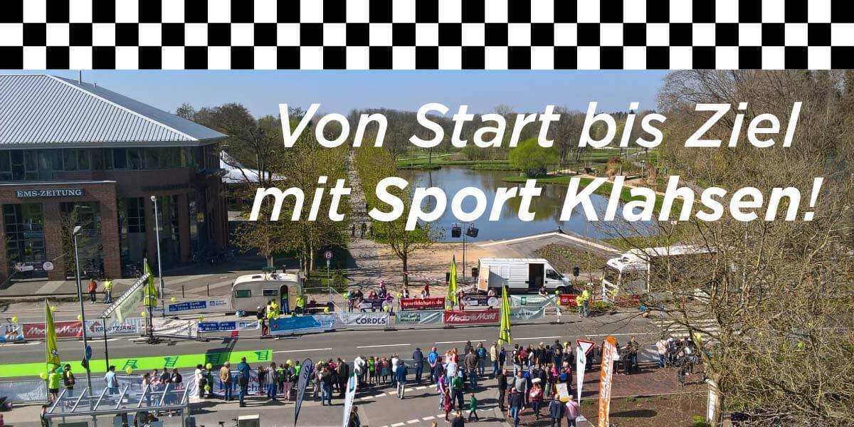 Info-Stand Sport Klahsen beim 12. OLB-City-lauf  Papenburg 24.04.2022