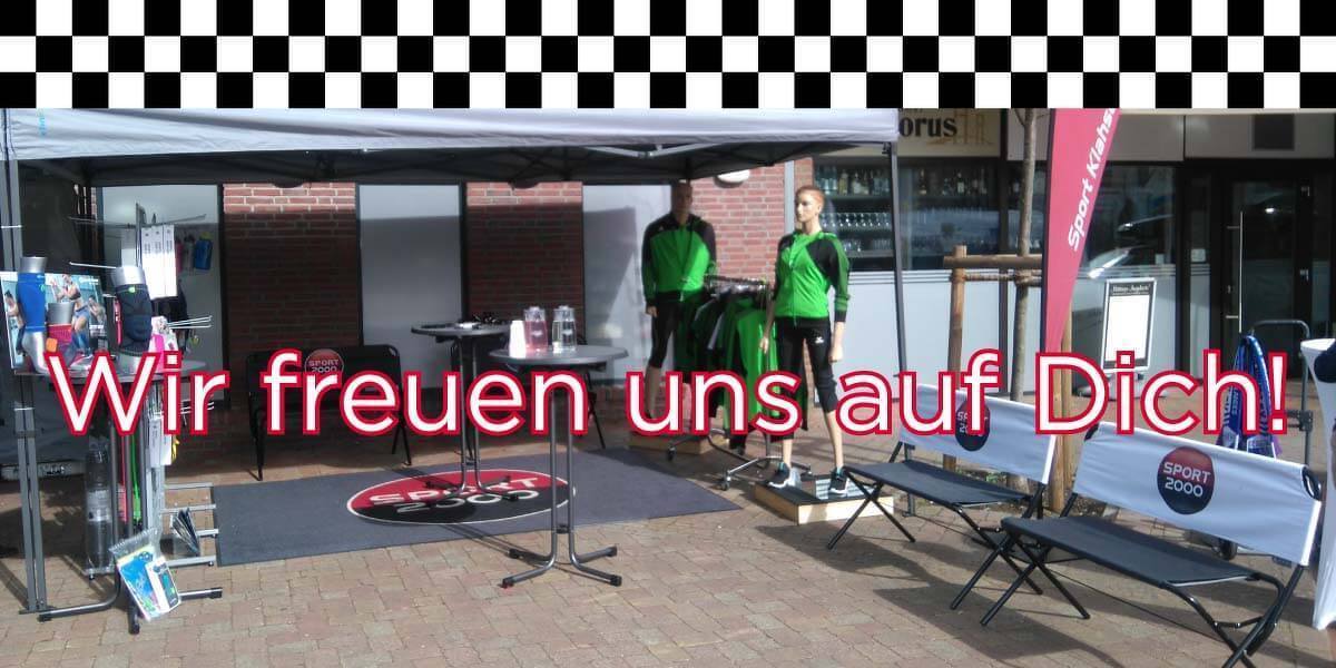 Info-Stand Sport Klahsen beim 12. OLB-City-lauf  Papenburg 24.04.2022
