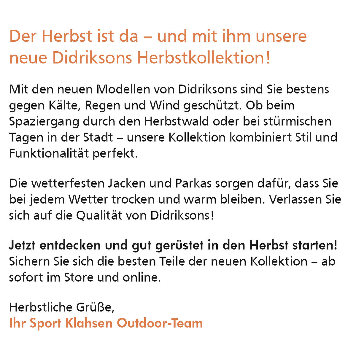 Didriksons - Entdecke unsere Herbstkollektion