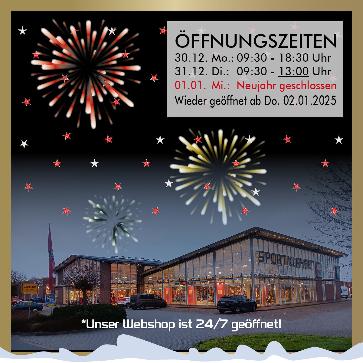 Wir wünschen Ihnen einen guten Rutsch ins neue Jahr!