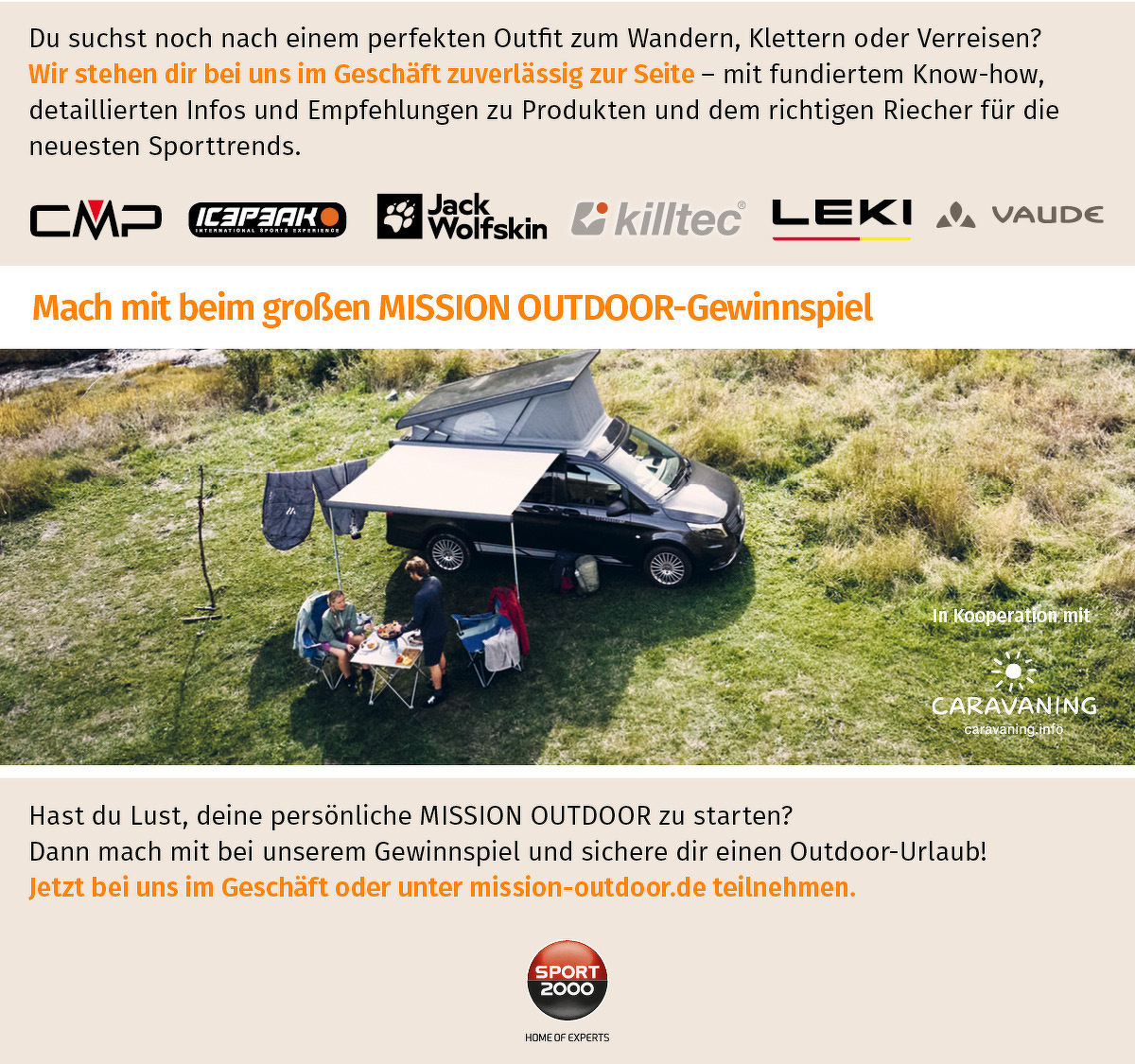 Hinweis auf Gewinnspiel mit Camper