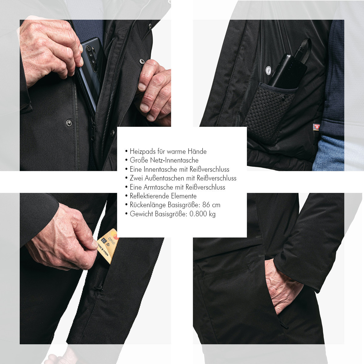 Heat Jacket Cambria M Herren  Schwarz