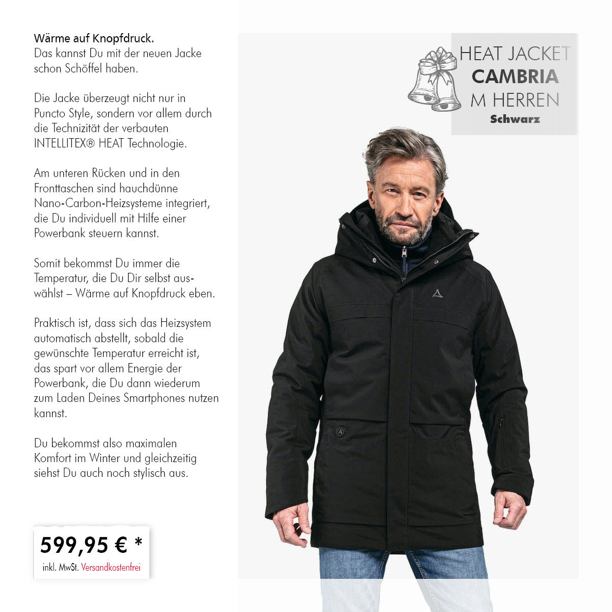 Heat Jacket Cambria M Herren  Schwarz