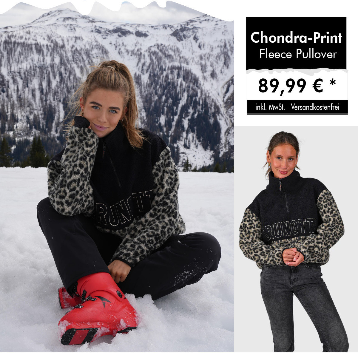 Brunotti Chondra-Print Fleece Pullover Damen