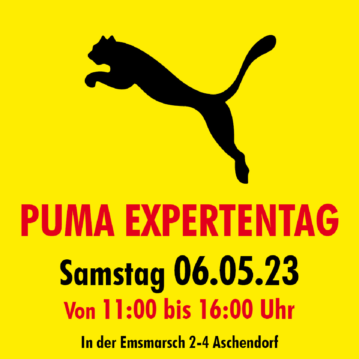 PUMA EXPERTENTAG Samstag 06.05.23  Von 11:00 bis 16:00 Uhr