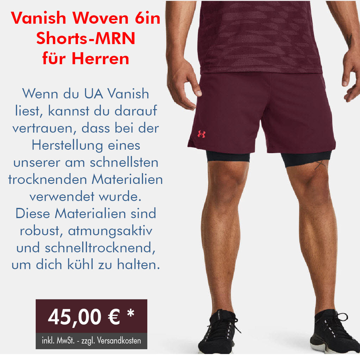Vanish Woven 6in Shorts-MRN für Herren