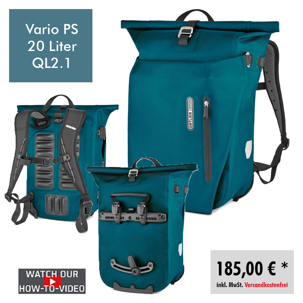 Ortlieb Vario PS Rucksack & Radtasche