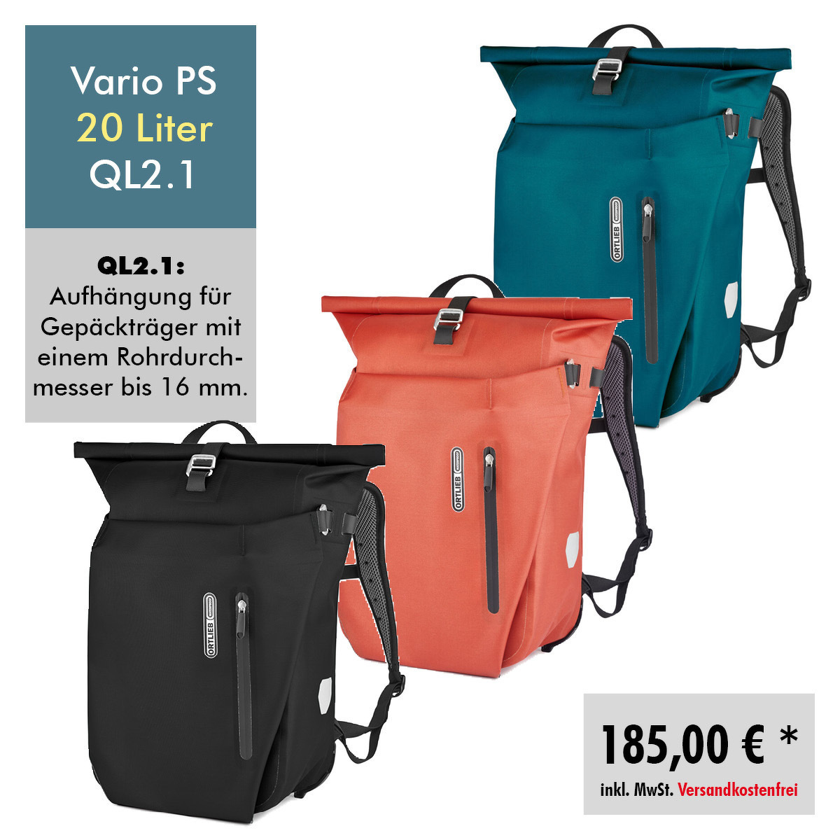 Ortlieb Vario PS 20 Liter QL2.1