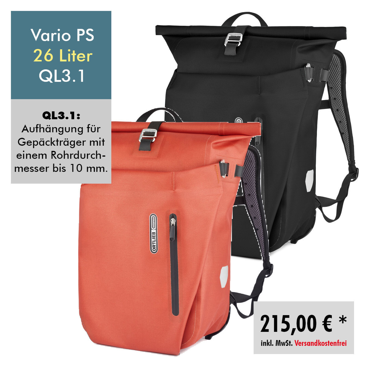 Ortlieb Vario PS 26 Liter QL3.1