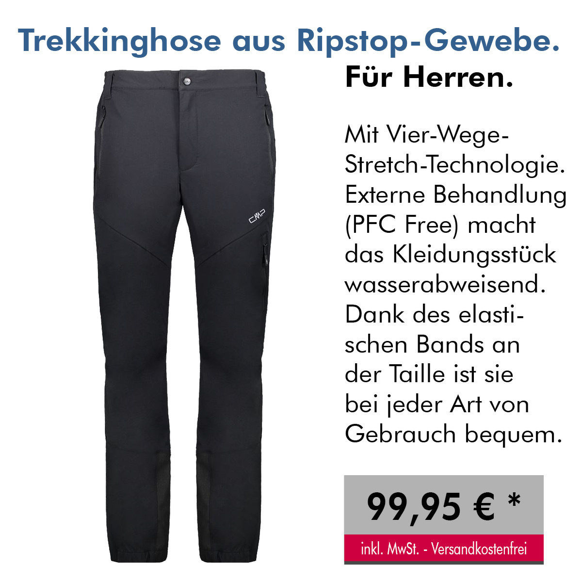 Trekkinghose aus Ripstop-Gewebe.