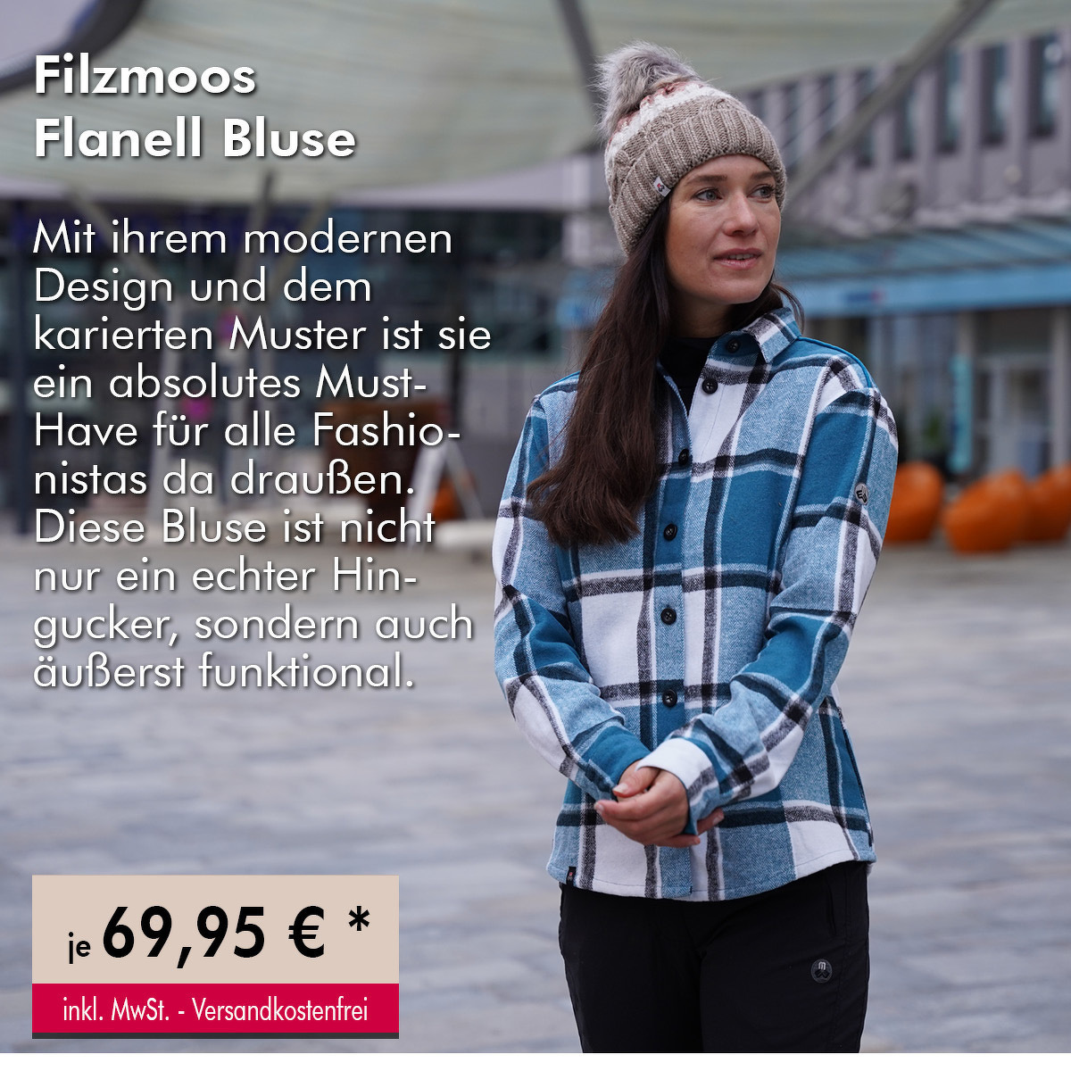 Filzmoos Flanell Bluse für Damen