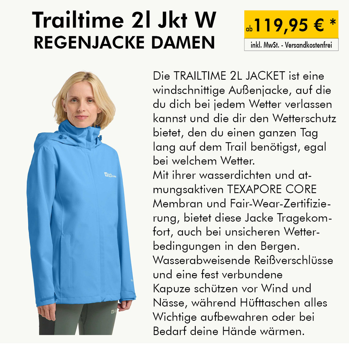 Trailtime 2L Regenjacke Damen