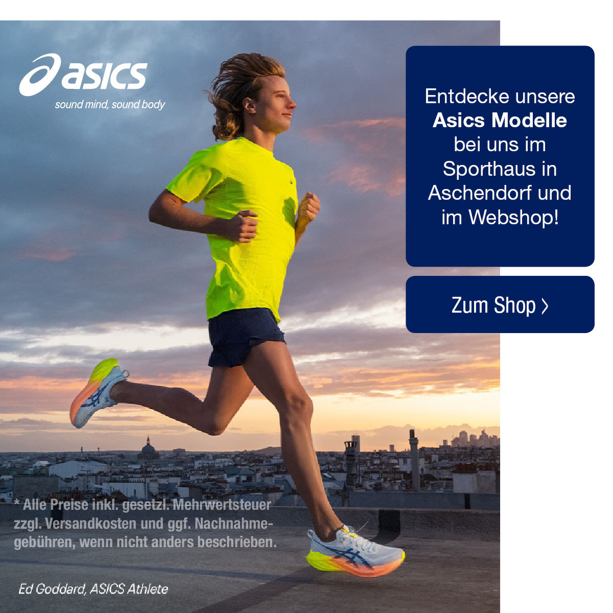 Entdecke unsere Asics Modelle bei uns im Sporthaus in Aschendorf und im Webshop!