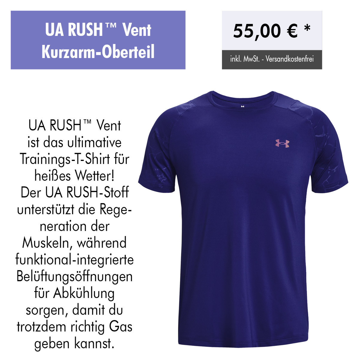 UA RUSH™ Vent Kurzarm-Oberteil