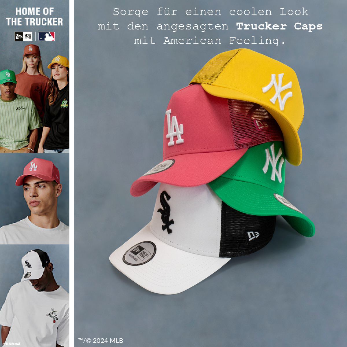 Sorge für einen coolen Look mit den angesagten Trucker Caps mit American Feeling.