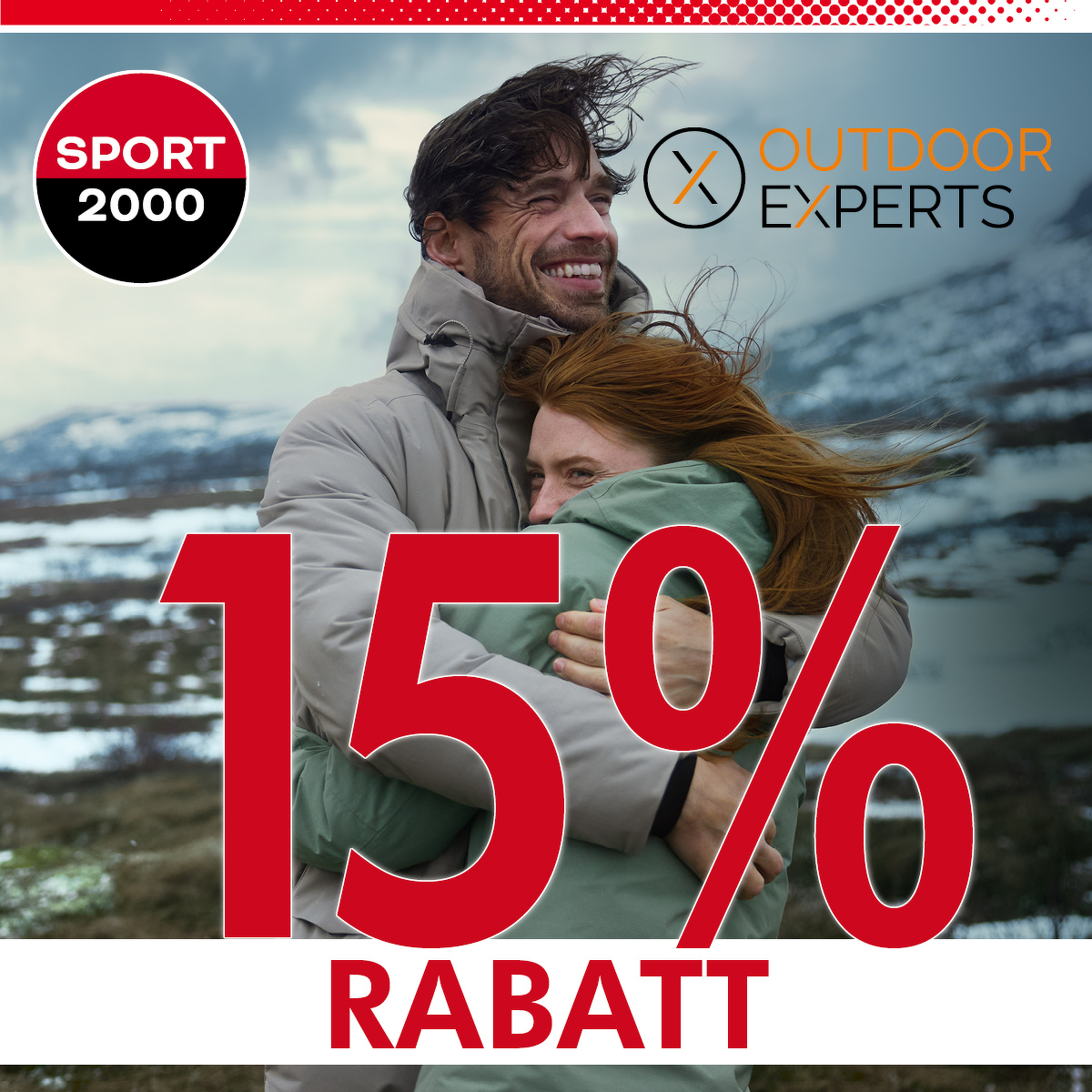 15 % Rabatt auf auf alle Outdoorjacken, Winterjacken, Skijacken und Daunenjacken*