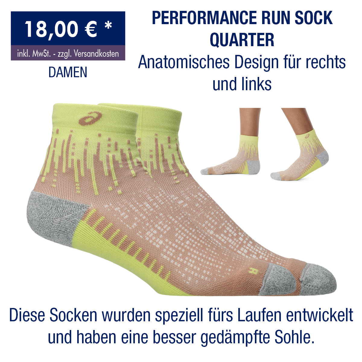 PERFORMANCE RUN SOCK QUARTER